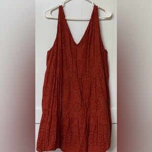 Boho Eyelet Lined Sleeveless Dress